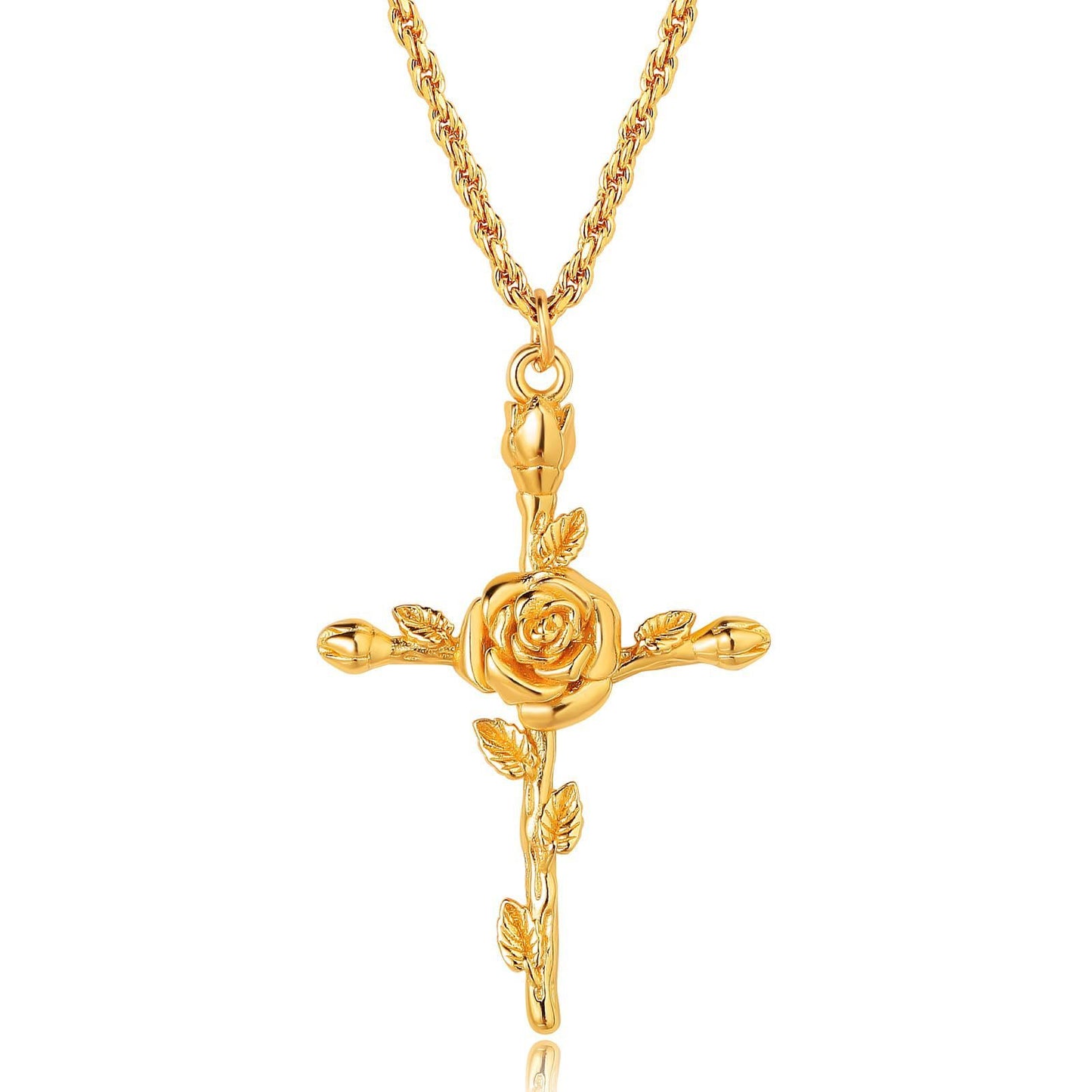 Flower Necklace Cross Necklace Three-dimensional